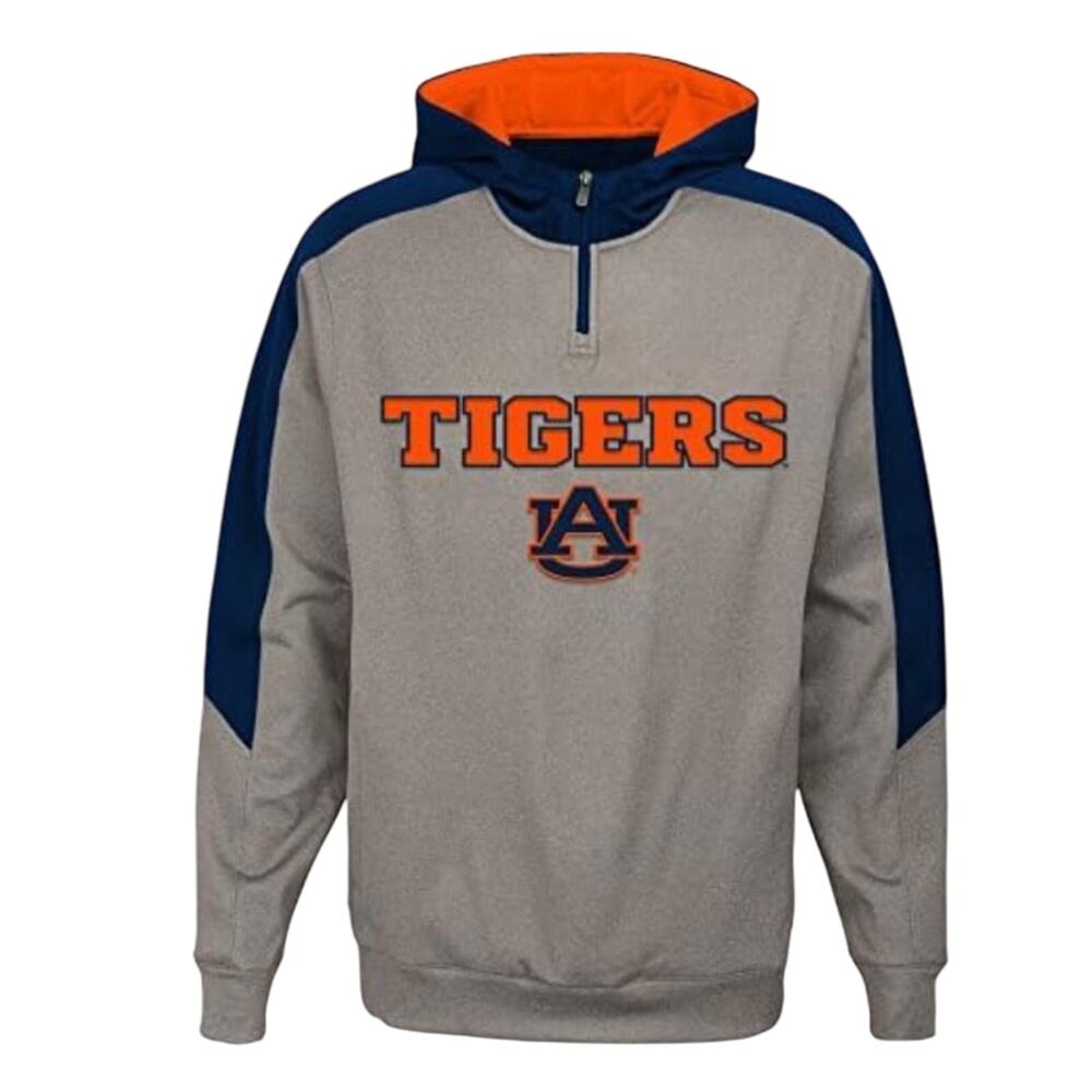 Gen2 NCAA Auburn Tigers Men's "Illustrious" 1/4 Zip Hoodie Light Charcoal Size M